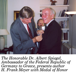 Meyer receiving award